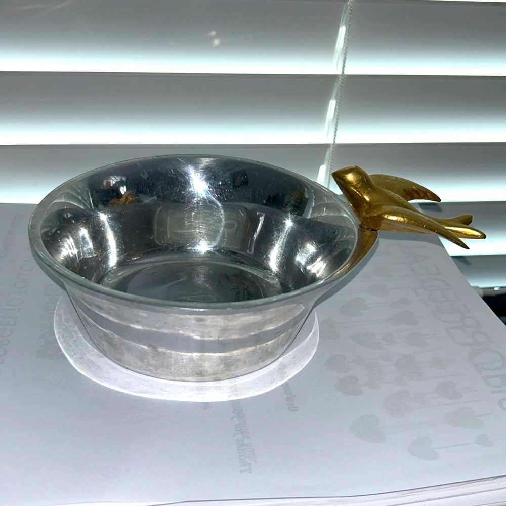 Dove Small Decorative Serving Bowl in Silver Gold